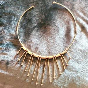 Vintage Gold Tone Choker Bib Necklace